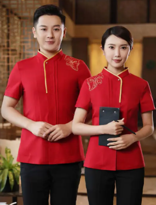 工作服，酒店工作服，紅色酒店工作服，工作服制服
